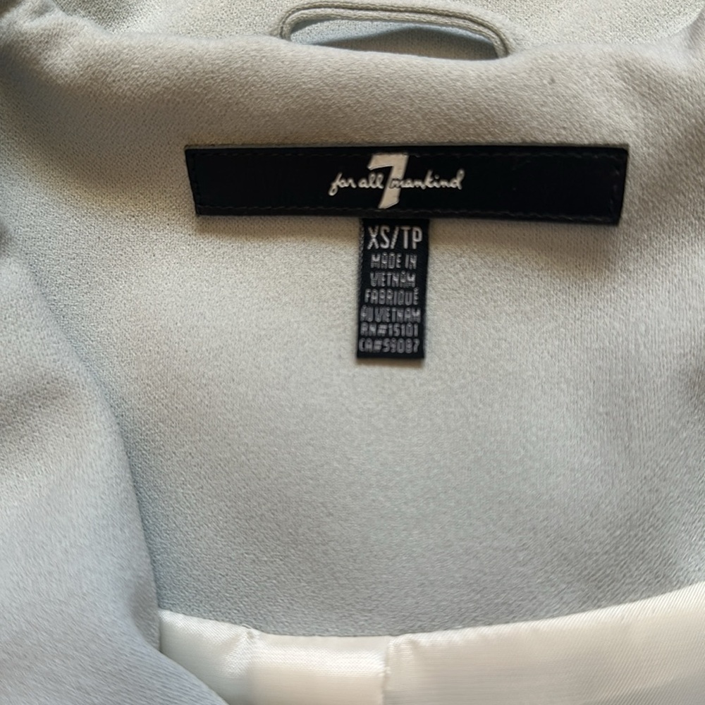 7 For All Mankind asymmetrical drape belted tench coat - Picture 8 of 10